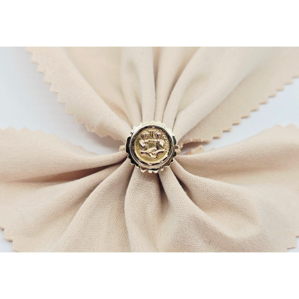 Unique 14k Two Tone Multi Color Gold Zodiac Gemini Horoscope Ring  Size 425